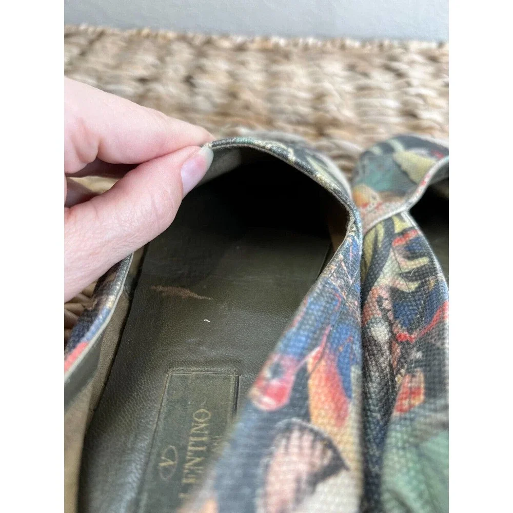 Valentino Women's Multicolor Butterfly‎ Print Canvas Espadrille Flats Size 37